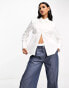 BOSS Balino cropped long sleeve shirt in white