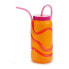 Bottle with Lid and Straw Blue Green Orange Pink 250 ml