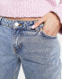 Фото #10 товара Monki Moop low rise straight leg jeans in mid blue