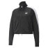 Puma T7 Cropped Full Zip Track Jacket Womens Black Casual Athletic Outerwear 533