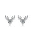 Фото #1 товара Sterling Silver White Gold Plated with 0.30ctw Lab Created Moissanite Antler Stud Earrings