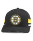 ფოტო #1 პროდუქტის Men's Black Boston Bruins HotFoot Stripes Trucker Adjustable Hat