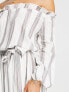 ASOS DESIGN off shoulder maxi beach dress in stripe