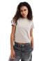 Фото #3 товара Calvin Klein Jeans back print baby tee in beige