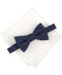 Фото #1 товара Men's Weldon Floral Bow Tie & Pocket Square Set, Created for Macy's