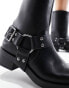 Pull&Bear – Knöchelhohe Stiefel in Schwarz mit Schnallendetail Черный, EU 35 - EU35 - фото #2