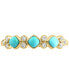 ფოტო #3 პროდუქტის EFFY® Turquoise & Diamond (1/10 ct. t.w.) Ring in 14k Gold