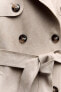 Faux suede trench coat
