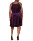 Jump Women's Embroidered Spaghetti Strap Square Neck Purple Plus 3X
