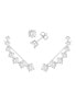 Cubic Zirconia Stud & Graduated Climber Set in Silver Plate or Gold Plate