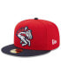 ფოტო #1 პროდუქტის Men's Red Binghamton Rumble Ponies Authentic Collection Alternate Logo 59FIFTY Fitted Hat