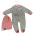 BERJUAN Gray Pajamas With Pink Lunar Drool 5004-22