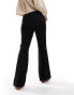 Object mid rise pull on flared trousers in black