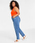 Фото #2 товара Trendy Plus Size High-Rise Straight-Leg Jeans, Regular and Short Lengths, Created for Macy's