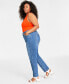 ფოტო #2 პროდუქტის Trendy Plus Size High-Rise Straight-Leg Jeans, Regular and Short Lengths, Created for Macy's