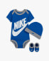 Фото #1 товара [LN0073-U89] Baby Nike Bodysuit, Hat and Booties 3-PC Box Set