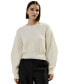 Фото #1 товара Round Neck Drop-Shoulder Merino Wool Sweater for Women
