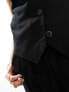 Stradivarius linen look waistcoat co-ord in black