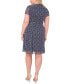 Фото #2 товара Plus Size Printed Pintucked Dress