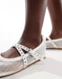 & Other Stories mesh strappy ballerina pumps in white