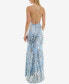 Фото #2 товара Juniors' Strappy-Back Patterned Sequin Gown