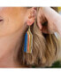 coastal vertical stripe fringe earring 3.25"