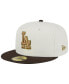 Фото #4 товара Men's White, Brown Los Angeles Dodgers 50th Team Anniversary 59FIFTY Fitted Hat