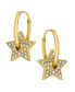ფოტო #1 პროდუქტის 18K Gold Plated or Silver Plated Pave Stars Hoop Earrings