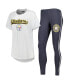 ფოტო #1 პროდუქტის Women's White, Charcoal Pittsburgh Steelers Sonata T-shirt and Leggings Sleep Set