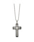 Фото #2 товара Chisel brushed Hammered Black IP-plated Cross Pendant Ball Chain