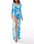 Фото #1 товара Vero Moda mesh maxi kimono in ocean print