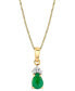 ფოტო #1 პროდუქტის Emerald (3/4 ct. t.w.) & Diamond Accent Pear 18" Pendant Necklace in 10k Gold