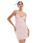 New Look spot mesh mini dress in pink