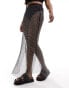 Фото #1 товара Simmi diamante mesh maxi beach skirt in black