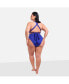 Фото #3 товара Plus Size Capri High Waist Bikini Bottom - Royal Blue