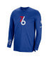 Фото #3 товара Men's Blue Philadelphia 76ers 2022/23 City Edition Pregame Warmup Long Sleeve Shooting Shirt