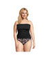 Фото #3 товара Plus Size Chlorine Resistant Bandeau Tankini Swimsuit Top with Removable Adjustable Straps