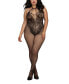Фото #1 товара Women's Plus Size Fishnet Body Stocking Lingerie with Knitted Teddy Design