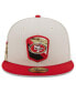 ფოტო #2 პროდუქტის Men's Stone, Scarlet San Francisco 49ers 2023 Salute To Service 59FIFTY Fitted Hat