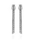 Silver-Tone Mixed Chain Linear Tassel Dangle Drop Earrings