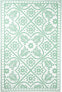 Esschert Design Esschert Design Dywan zewnętrzny, 182x122 cm, wzór biało-zielony