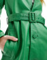 Muubaa button down leather trench coat in green grün, 40 - фото #4