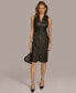 ფოტო #2 პროდუქტის Women's Faux-Leather Croc-Embossed Sheath Dress