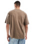 ASOS DESIGN oversized t-shirt in brown with Nebraska front print