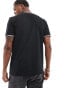 BOSS GREEN taul tipped t-shirt in black