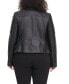 ფოტო #2 პროდუქტის Plus Size Faux Leather Motocross Racer Jacket