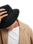 Фото #8 товара ASOS DESIGN wool fedora hat with size adjuster in black