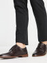 Фото #4 товара ASOS DESIGN derby lace up shoes in brown leather