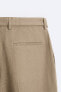 Belted 100% linen trousers