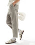 Фото #6 товара Selected Homme loose fit cropped pleat trouser in beige